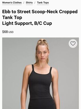 lululemon athletica Black Ribbed Scoop-Neck Cropped Tank
